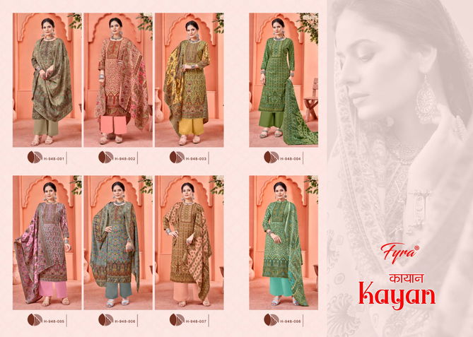 Kayan By Fyra Printed Pashmina Dress Material Catalog